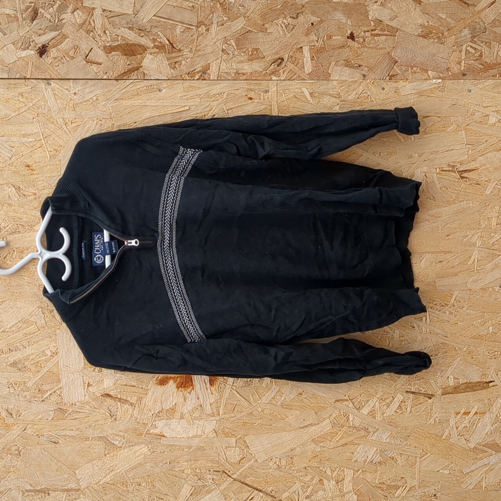-CHAPS- Vintage Zip up Collared Sweat shirt
